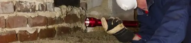Pest control technician inspecting a crawl space for ant activity and entry points in Reno, NV